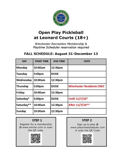 Pickleball - Fall 2026